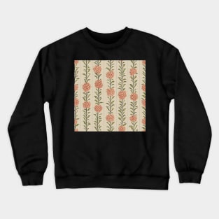 Peach Pink Vintage Flowers Stripe Vine Crewneck Sweatshirt